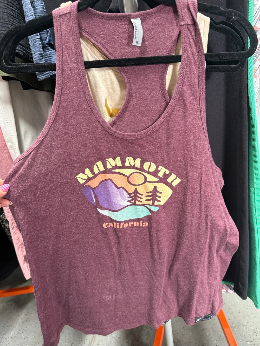 Mammoth California Women's Maroon Graphic Tank Top